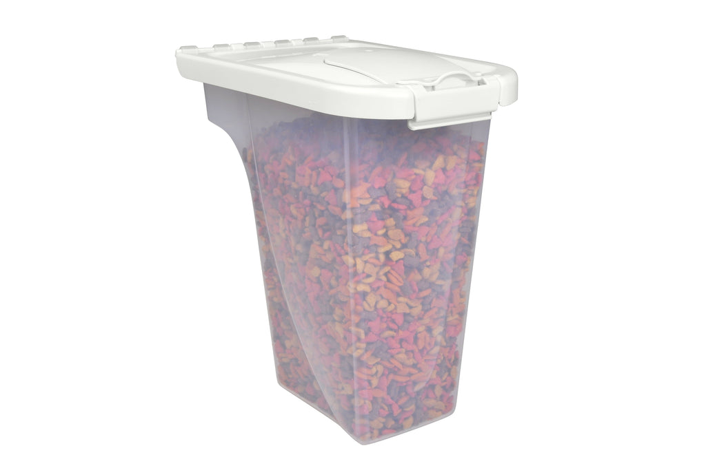 Storage Bin and Food Dispenser - Dog Cat- (4lb) - (White) - (While Supplies Last)