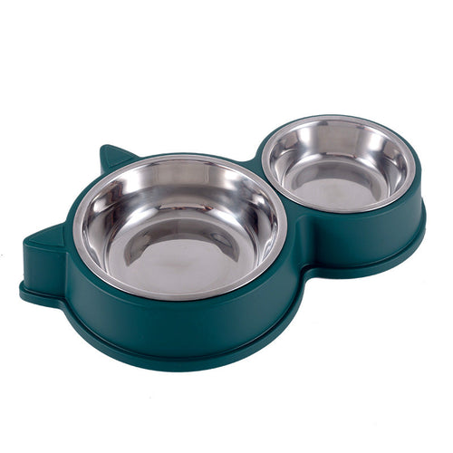 Anti-tumble Dual Cat Ear Food and Water Bowl - (4 Color Options)