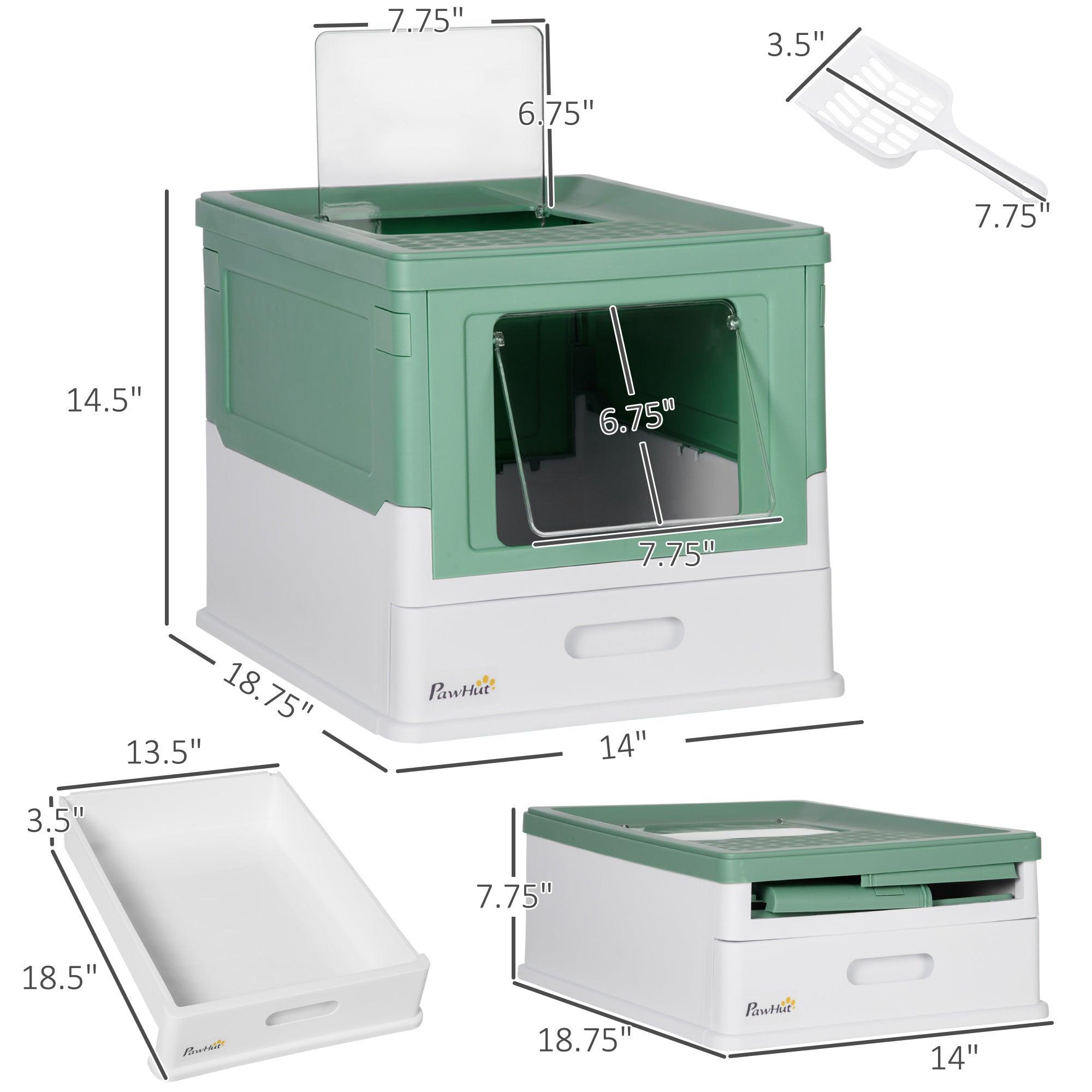 Fully Enclosed Odor Control Litter Box - Cat - (Green)
