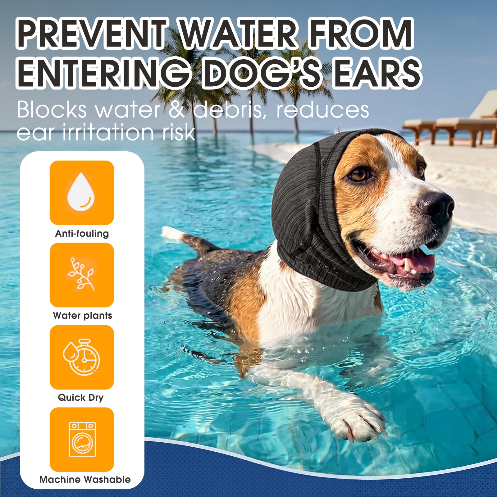 Ear Cover - Dog - (Noise Protection) - (Surgery Recovery) - (Prevent Scratching) - (S-XL) - (Grey, Rose Red)
