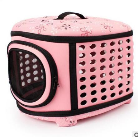 Foldable Crate and Pet Carrier - Dog Cat - (4 Color Options) - (18"x15"x13")
