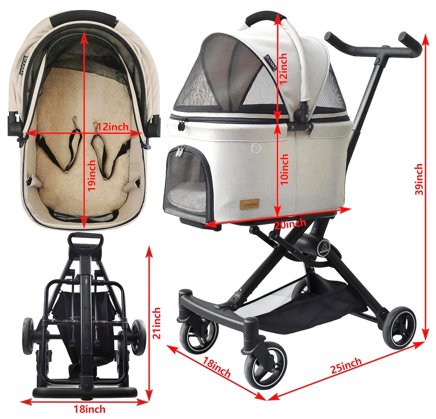 3 in 1 Stroller with Detachable Pet Carrier - (Foldable) - (2 Color Options) - (While Supplies Last)