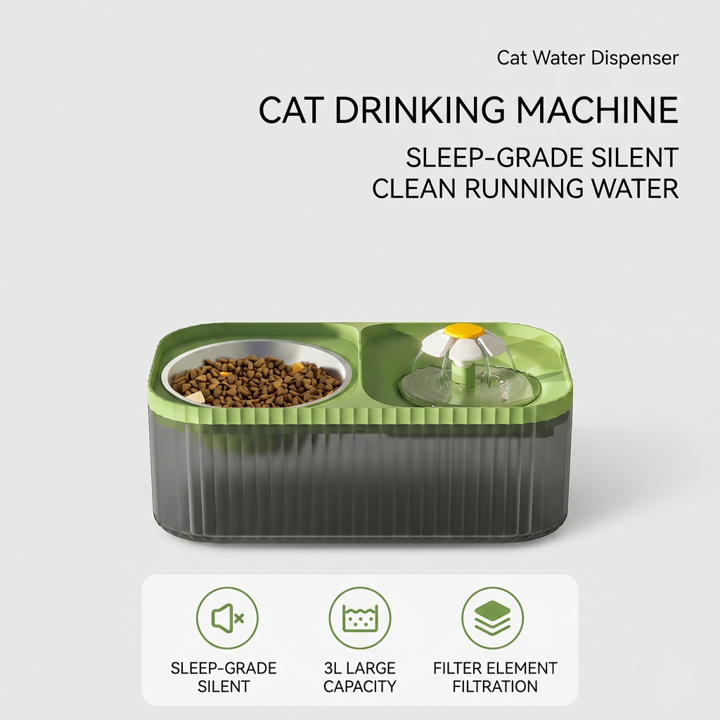 Quiet Circulating Water Fountain - Dog Cat - (4 Color Options)