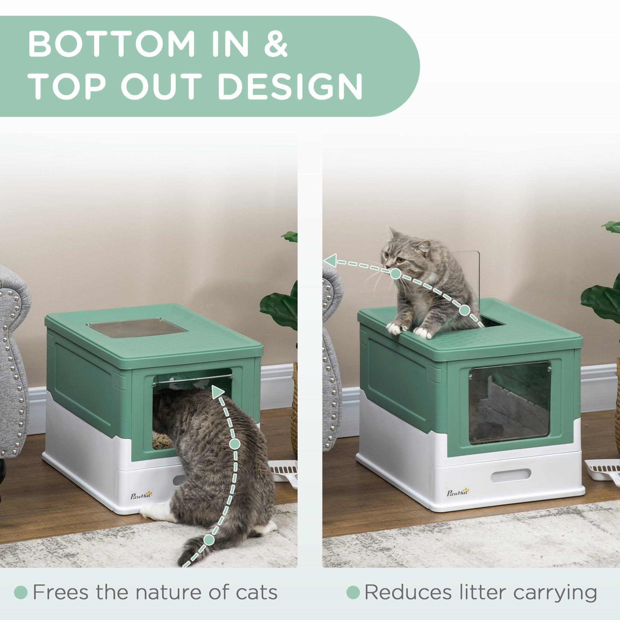 Fully Enclosed Odor Control Litter Box - Cat - (Green)