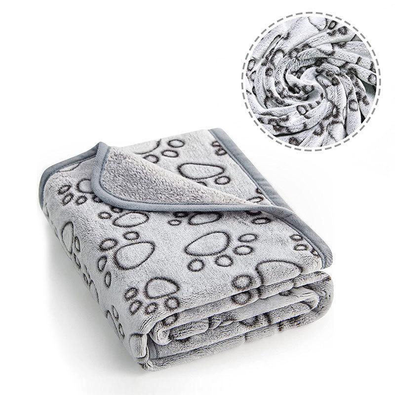 Pet Blanket - Dog   - (Grey) - (Flower Footprints) - (XS-XL)