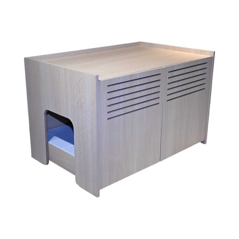 Cozy Condo with Scratching Pad, or Litter Box Furniture Enclosure - Cat - (Beige Brown) - (Particle Board)
