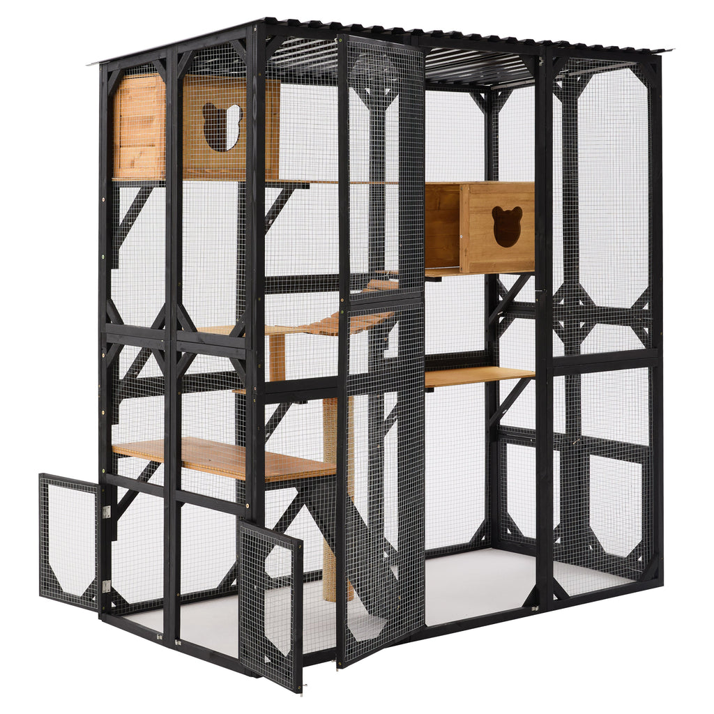 Outdoor Cat Enclosure Fir Wood Catio