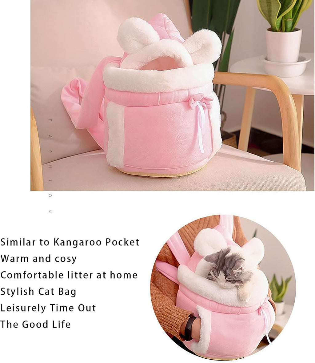 Double Pocket Pet Shoulder Carrier Bag - Dog Cat - (Grey, Pink) - (S,M,L)