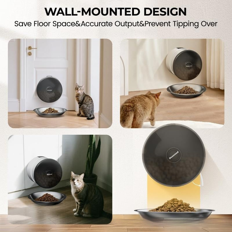 Automatic Wall Mounted Feeder with Timer - Dog Cat - (White)