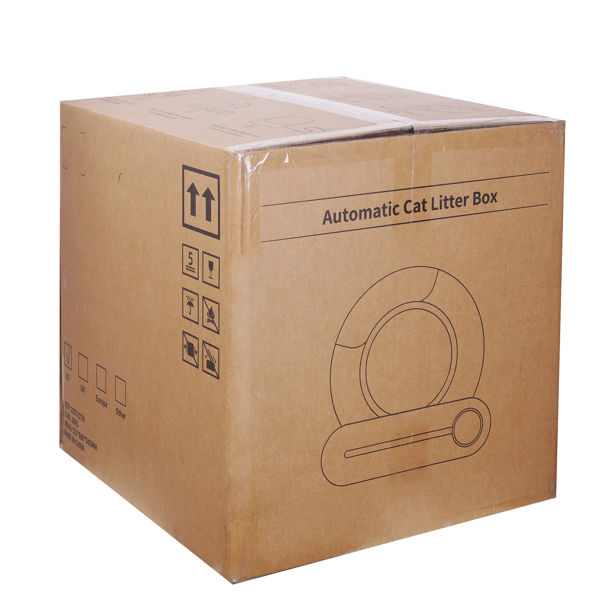Automatic Self-Cleaning Odor Removal Litter Box - Cat - (White & Grey)