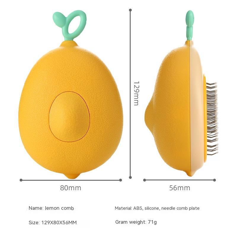 Grooming & Massage Brush - Cat   -  (Avocado Green, Lemon Yellow)