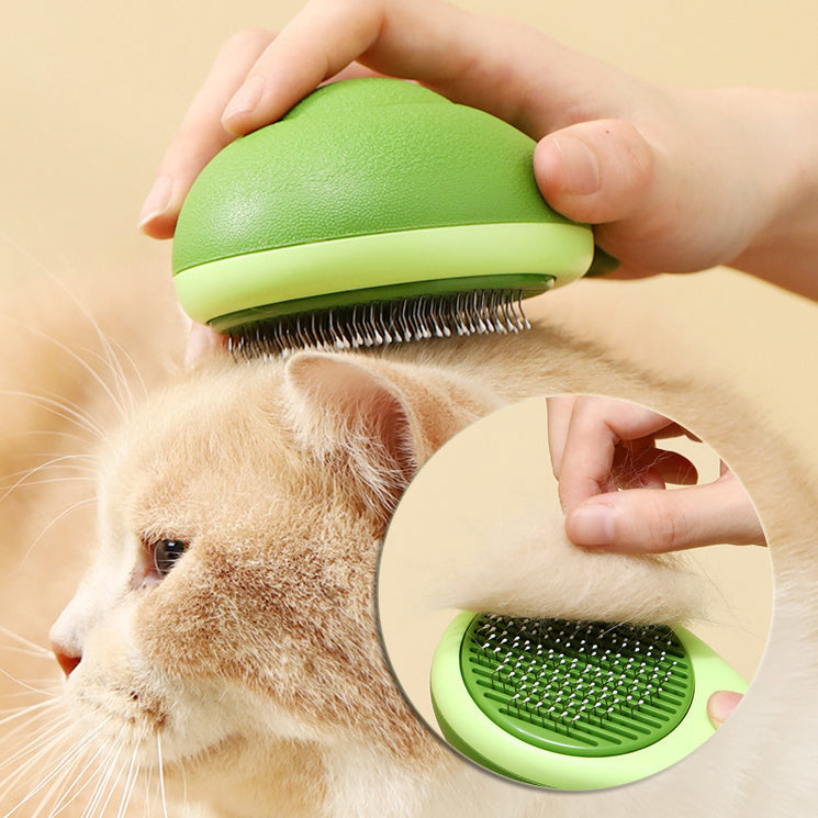 Grooming & Massage Brush - Cat   -  (Avocado Green, Lemon Yellow)