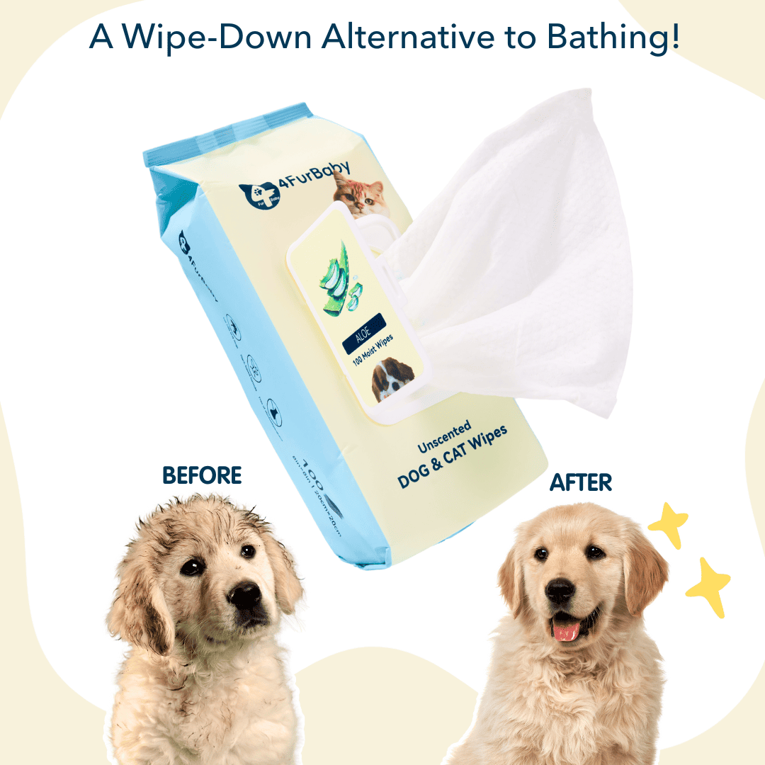 Grooming Wipes - Dog Cat - (Plant-Based) - (Hypoallergenic) - (5 Count Options) - (4FurBaby)