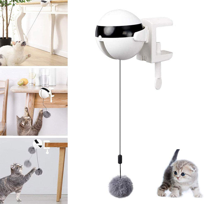 Interactive Automatic Lifting Ball Toy - Cat - (White)