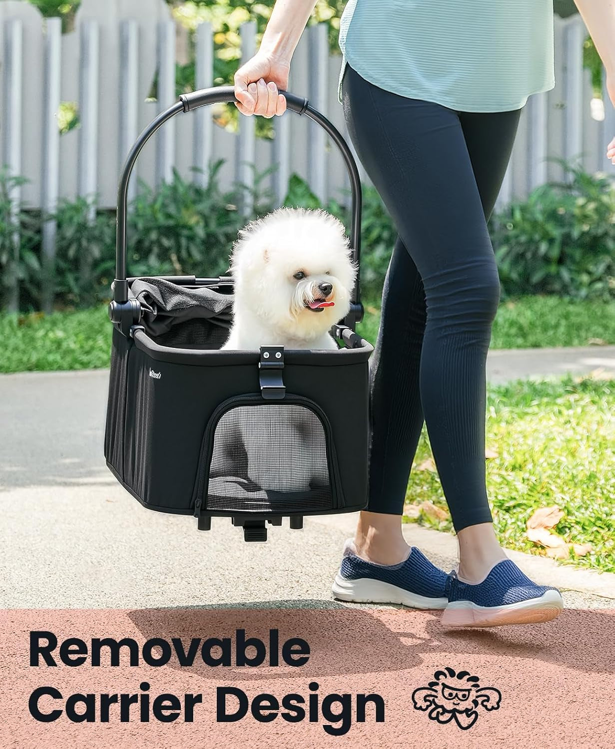 2-in-1 Pet Stroller with a  Pet Carrier Crate - Dog Cat - (Foldable) - (4 Size/4 Style Options) - (Black) - (While Supplies Last)