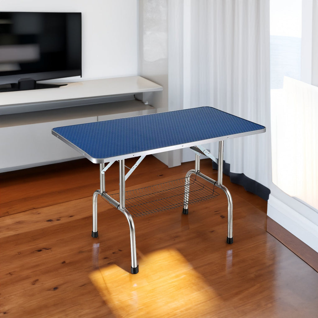Grooming Table with Adjustable Arm and Clamps - Dog Cat  - (Size 46") - (Heavy Duty) - (Blue)