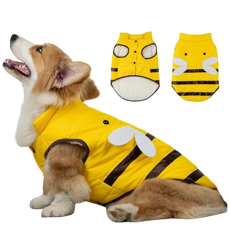 Halloween Cozy Bee Hooded Costume - Dog - (XS-XL) - (Yellow)