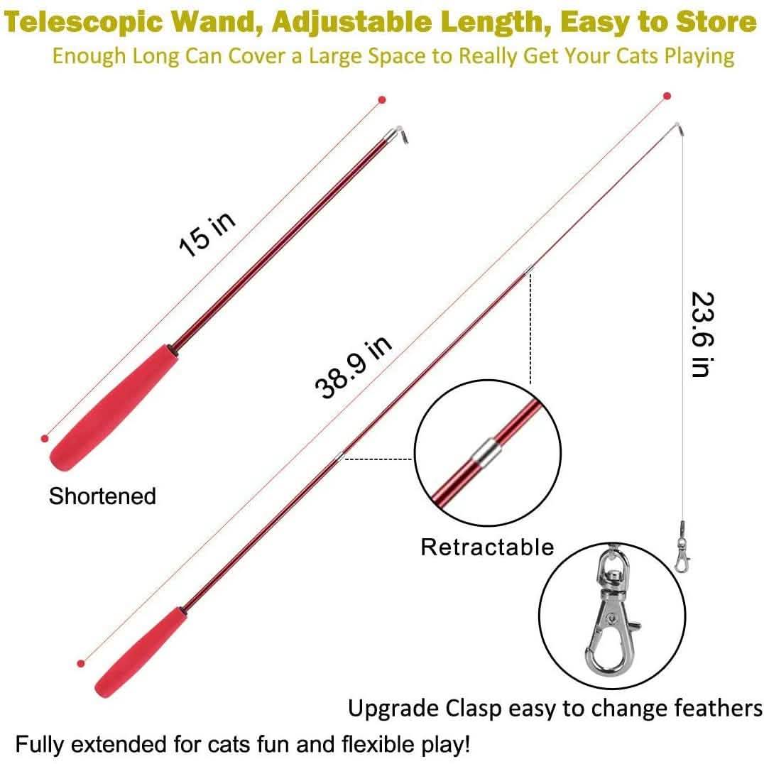 Interactive Toy Wand - Cat - (11-Pack)