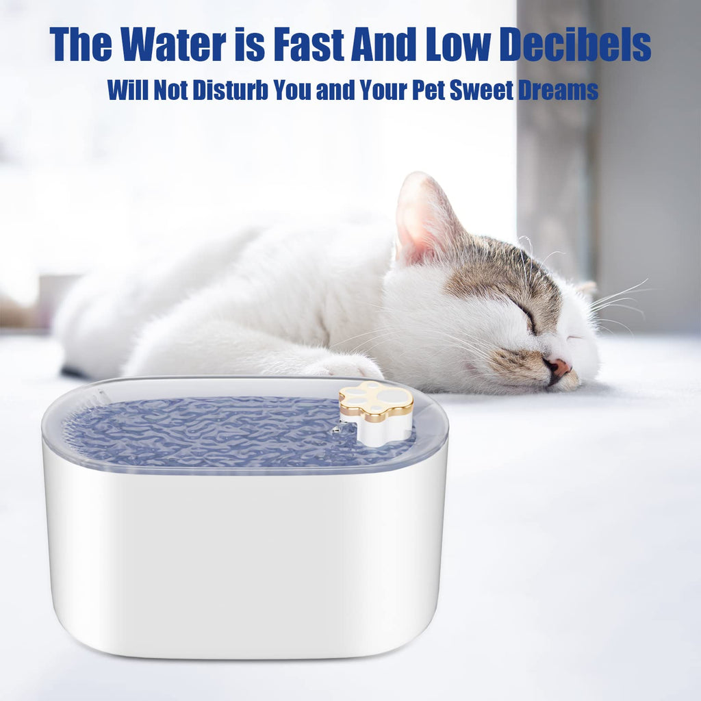 Ultra Quiet Automatic Water Fountain - Dog Cat -  (Blue, White) - (3 L) - (While Supplies Last)