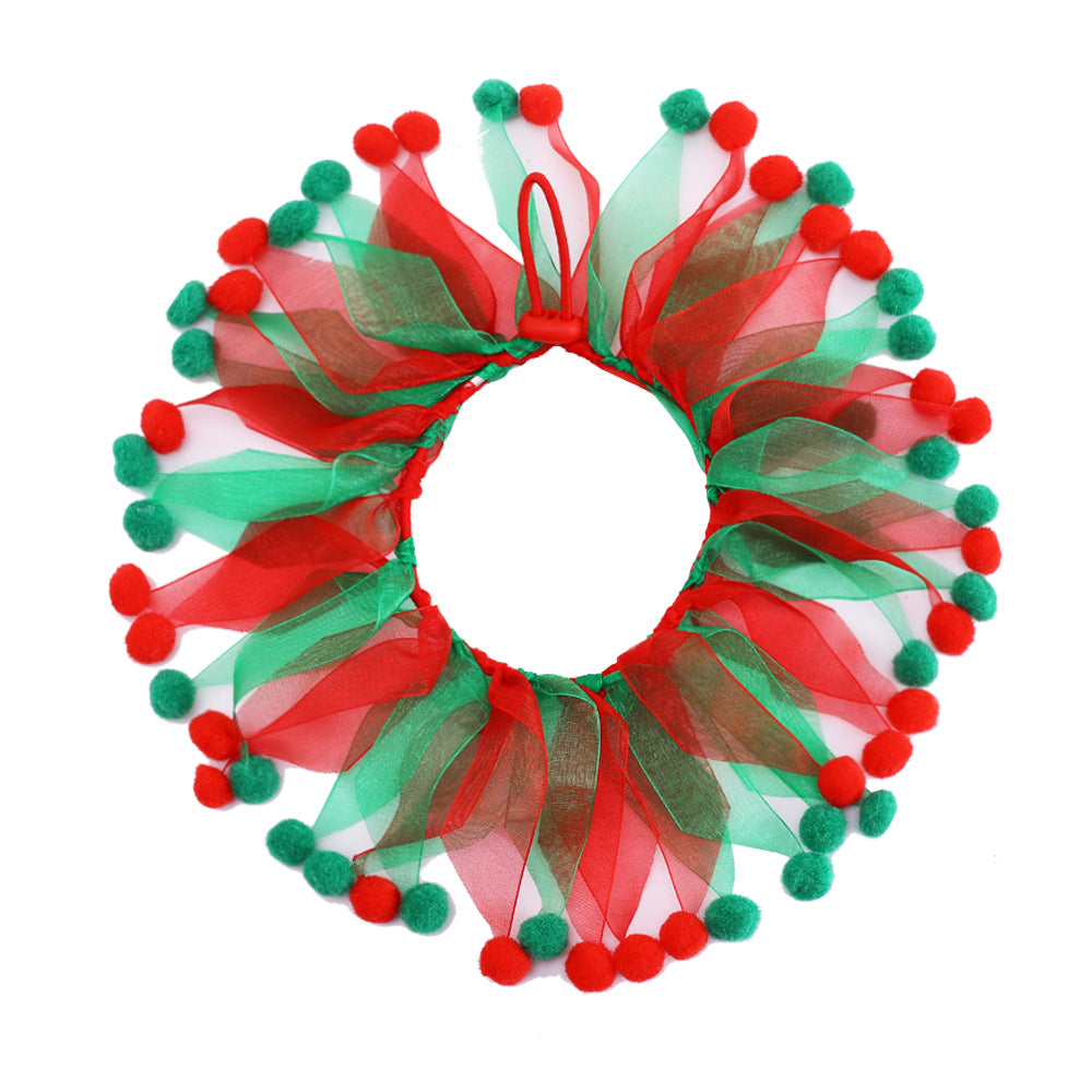Christmas Tulle Collar - (Red & Green) - (Sm & Lg) - Dog Cat   (While Supplies Last)