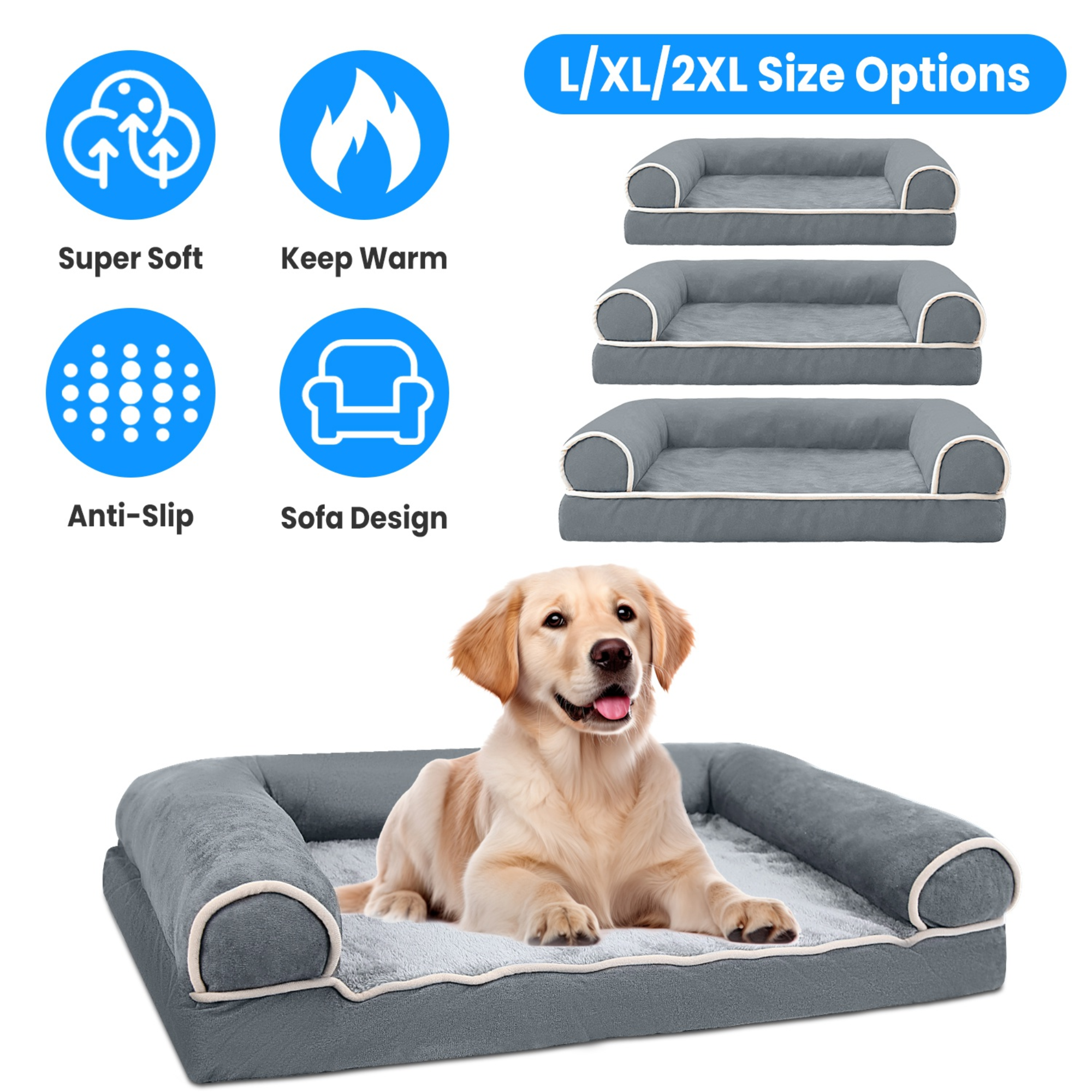 Pet Bed - Dog - ( Cozy and Supportive) -  (L-2XL)     -  (GBruno) - (While Supplies Last)
