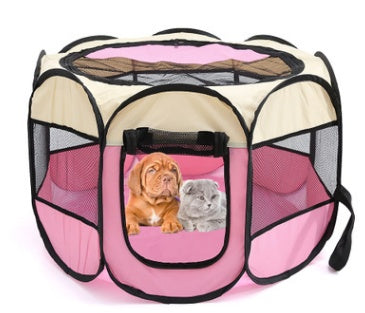 Folding Octagonal Pet Playpen Enclosure - Dog  -  (Exercise) - (10 Color Options) - (4-Sizes)