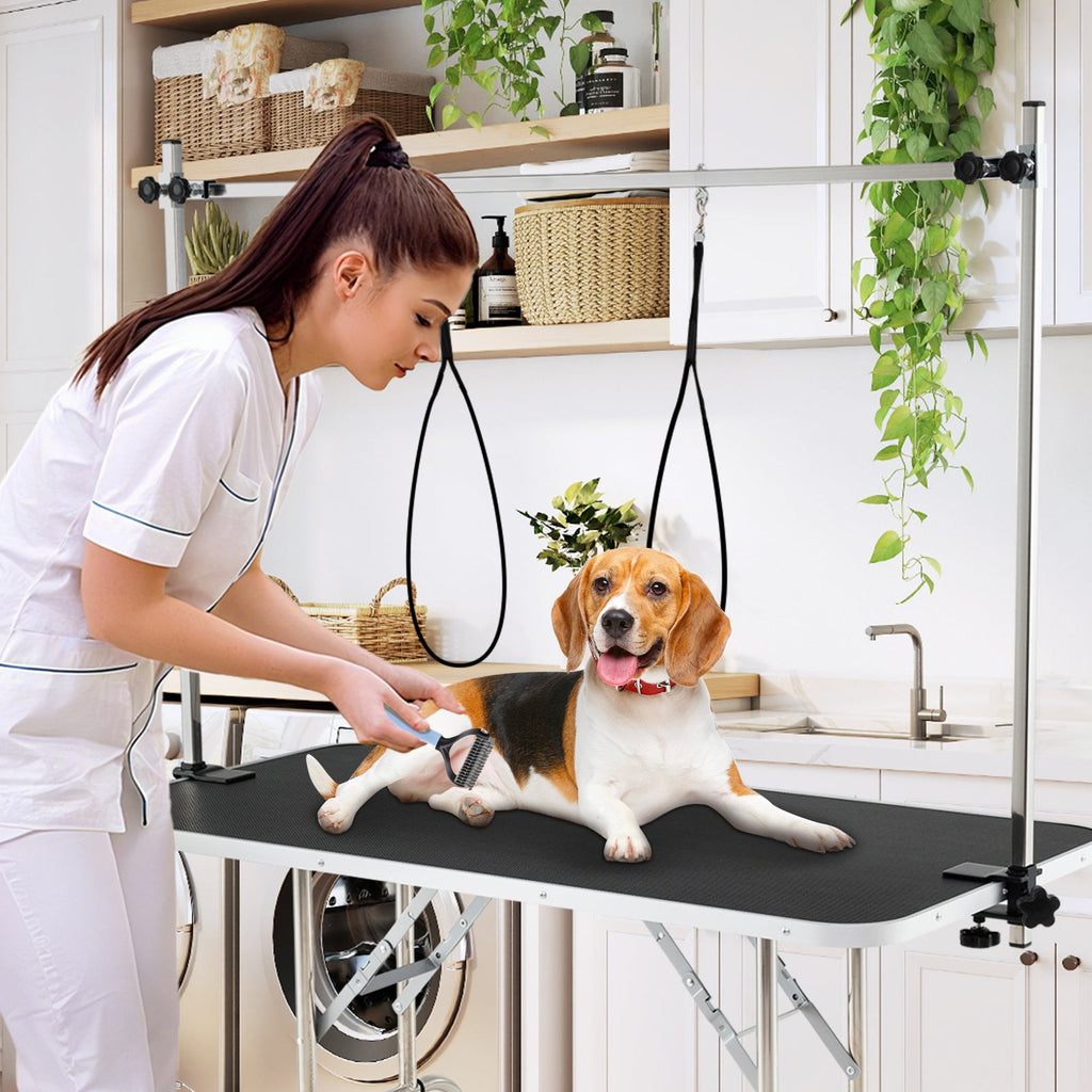 Grooming Table with Height Adjustable Arms - Dog Cat - (Foldable) - (Built to Last) - (Black)