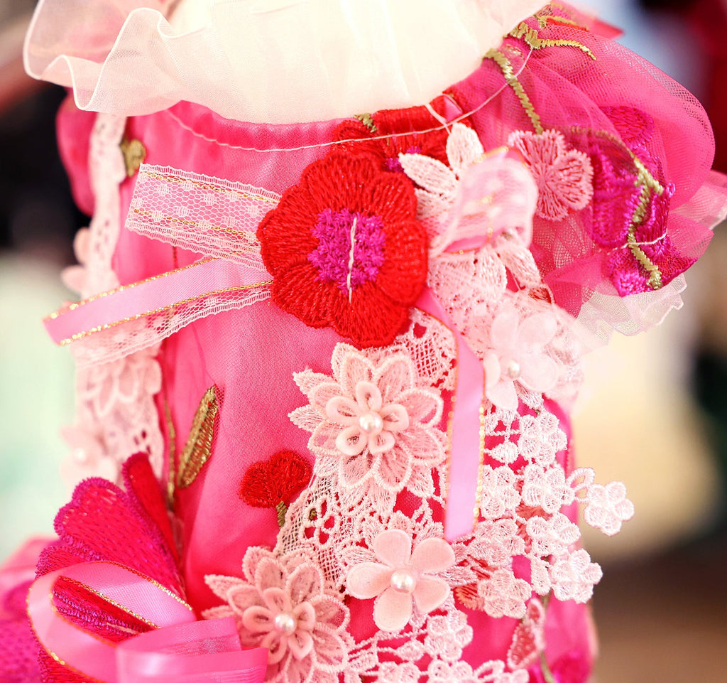 Rosy Bloom Princess Couture Dress - Princess Dog - (XS-XL) and Customizable  - (While Supplies Last)
