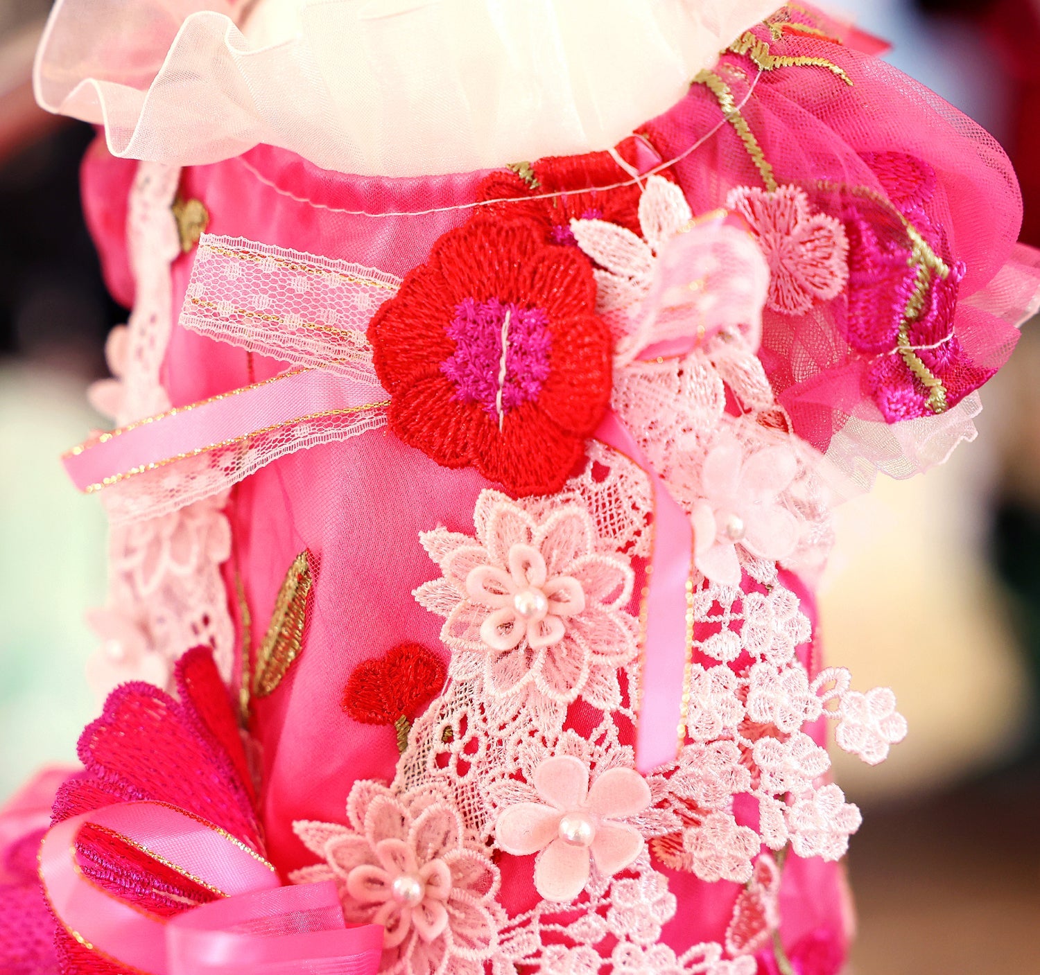 Rosy Bloom Princess Couture Dress - Princess Dog - (XS-XL) and Customizable  - (While Supplies Last)