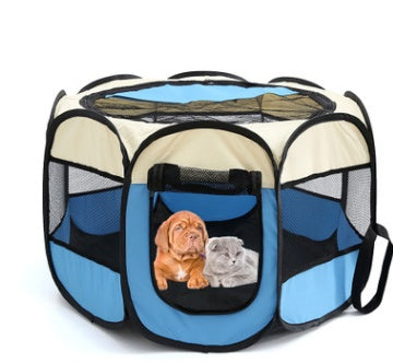 Folding Octagonal Pet Playpen Enclosure - Dog  -  (Exercise) - (10 Color Options) - (4-Sizes)