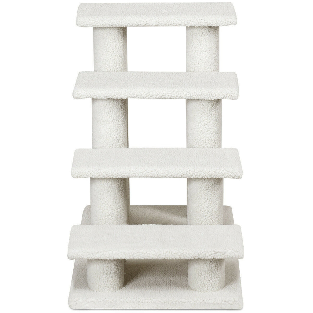 4-Step Stairs with Scratching Posts - Cat - (DirectDeals) - (Grey, Beige) - While Supplies Last)