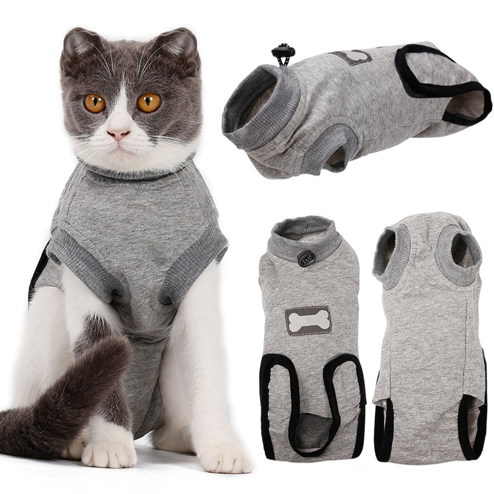 Post Surgery Anti-Licking Sterilization Vest - Cat - (XS-M)
