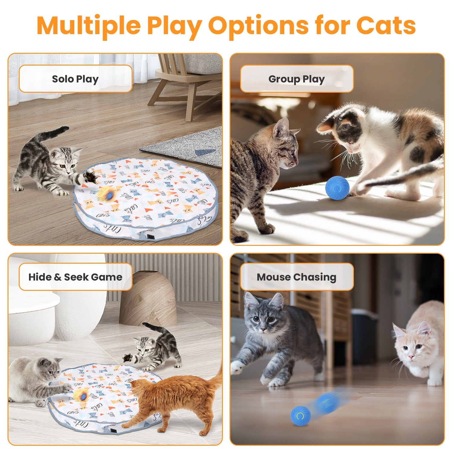 Interactive Fast Rolling Toy Ball - Cat - (Rechargeable Battery) - (While Supplies Last)