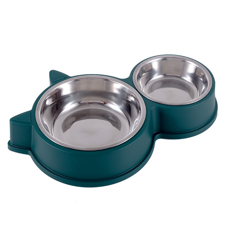 Anti-tumble Dual Cat Ear Food and Water Bowl - (4 Color Options)