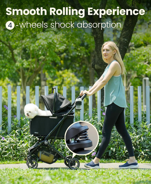 2-in-1 Pet Stroller with a  Pet Carrier Crate - Dog Cat - (Foldable) - (4 Size/4 Style Options) - (Black) - (While Supplies Last)
