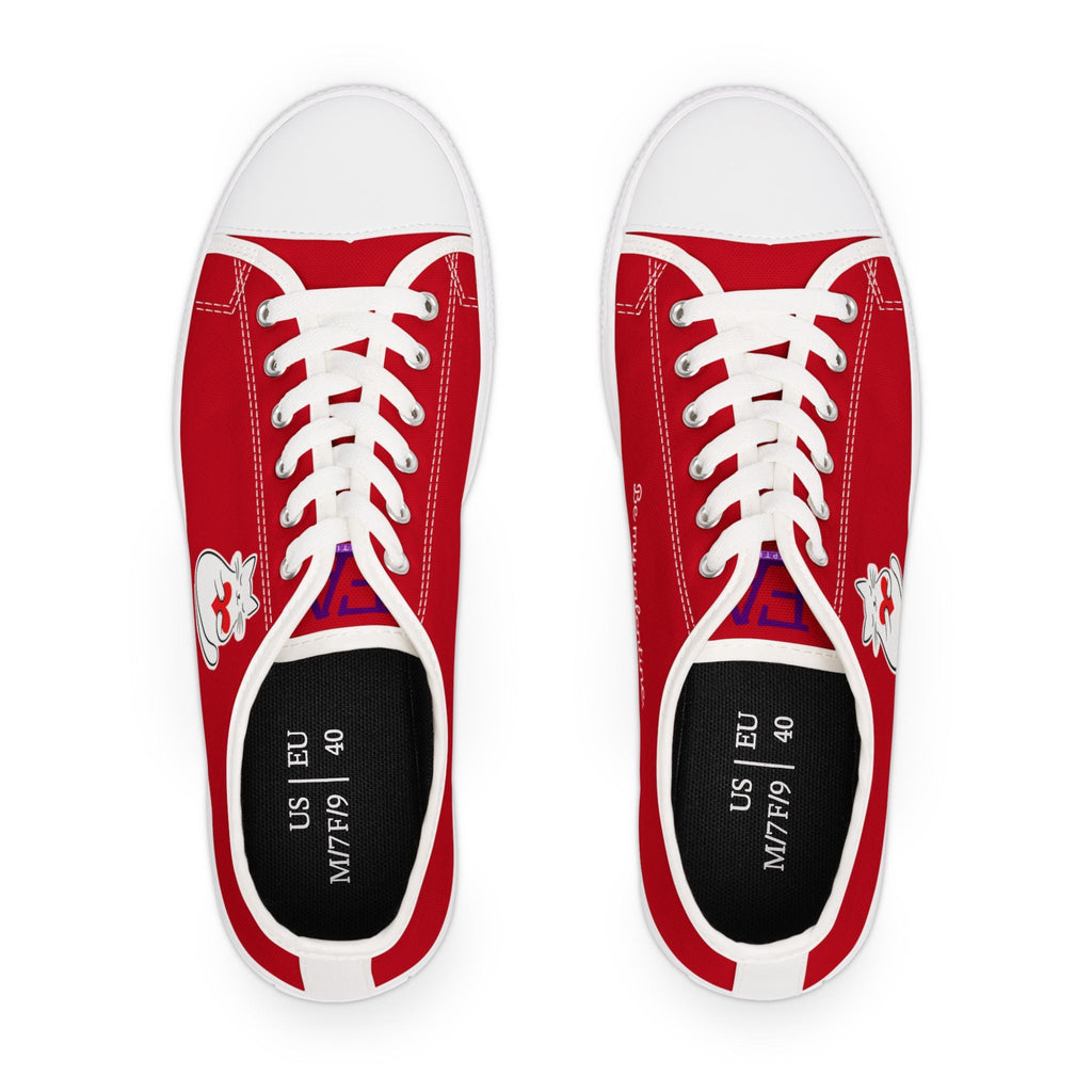 Valentine Cat Low-Top Sneakers - (Red & White) - Ladies - (9 Sizes)  (While Supplies Last)