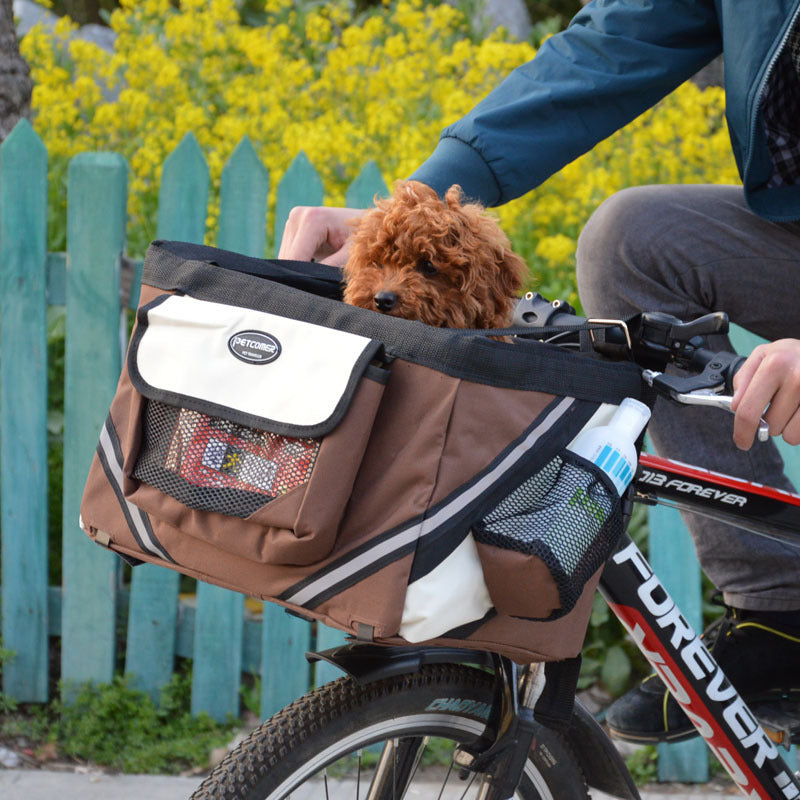 Bicycle Handlebar Pet Carrier Basket - Dog Cat - (4 Color Options)
