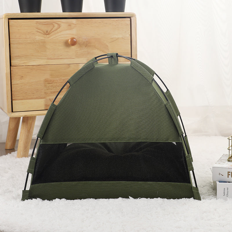 Pet Tent with Cooling Mat - Dog Cat - (Military Green, Turquoise Grey) - (S-L) - (While Supplies Last)