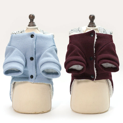 "This is My Food" Warm Hooded Coat - Dog - (Blue, Wine Red) - (S-XXL)