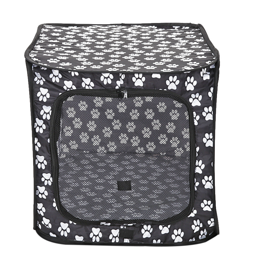 Pet Enclosure and Playpen - Dog -  (S - M Pet) - (Collapsible) - (Indoor/Outdoor) - (Black, Red)