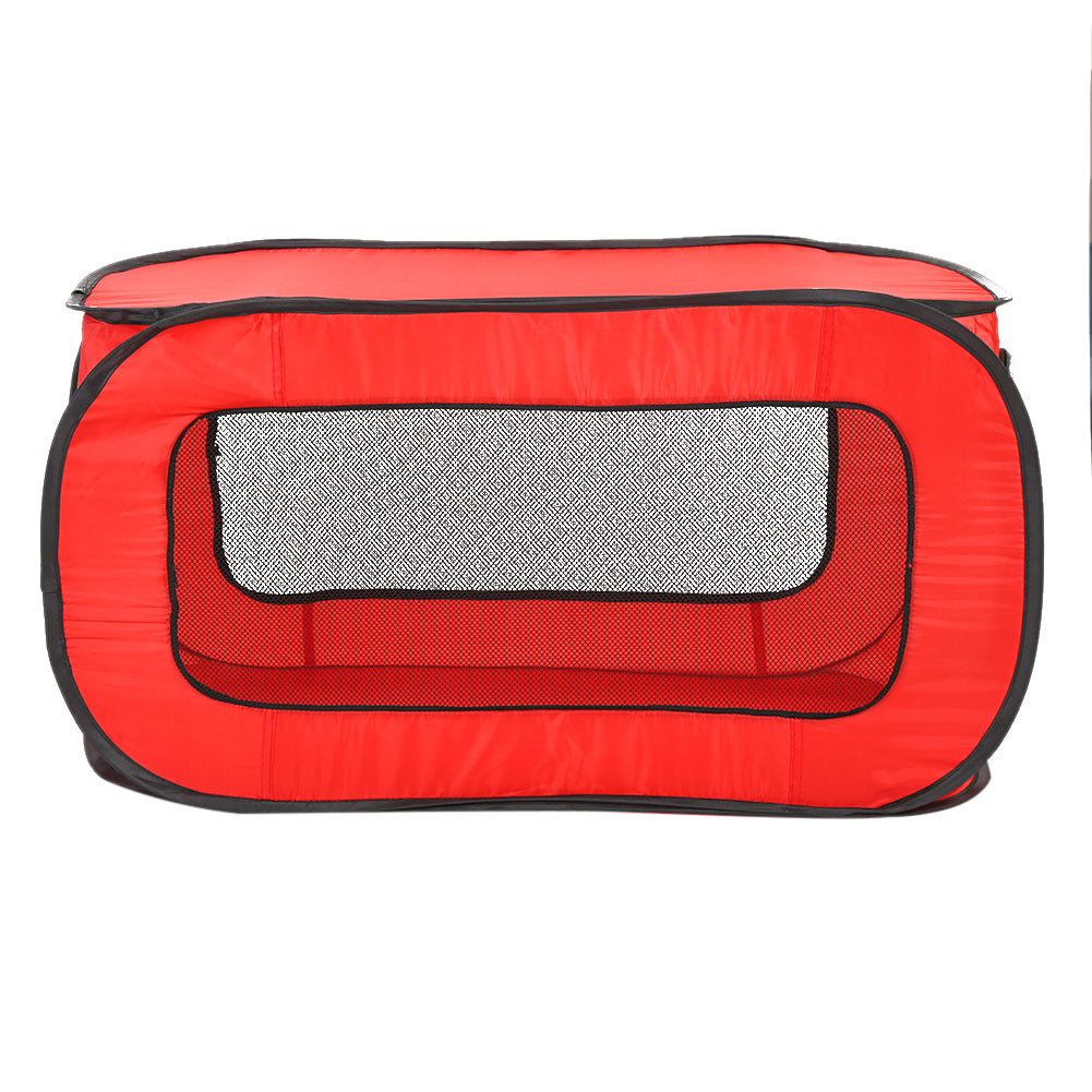 Playpen Enclosure - Dog -  (S - M Pet) - (Collapsible) - (Indoor/Outdoor) - (Black, Red)