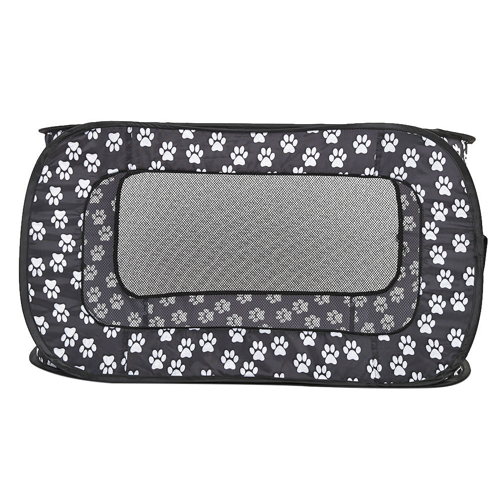 Pet Enclosure and Playpen - Dog -  (S - M Pet) - (Collapsible) - (Indoor/Outdoor) - (Black, Red)