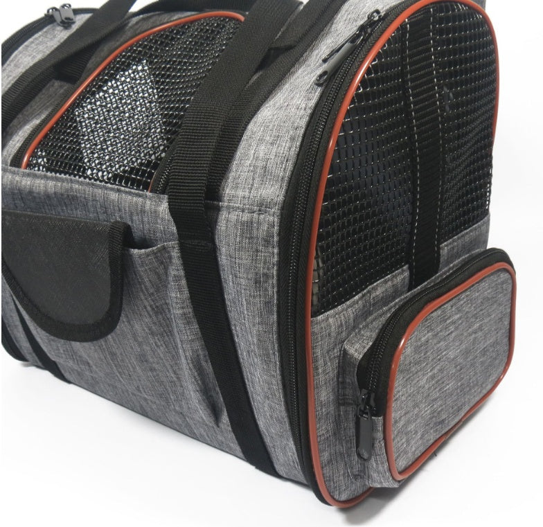 Multi-Functional Pet Travel Carrier Bag - Dog Cat - (Grey/Green,Grey/Brown)