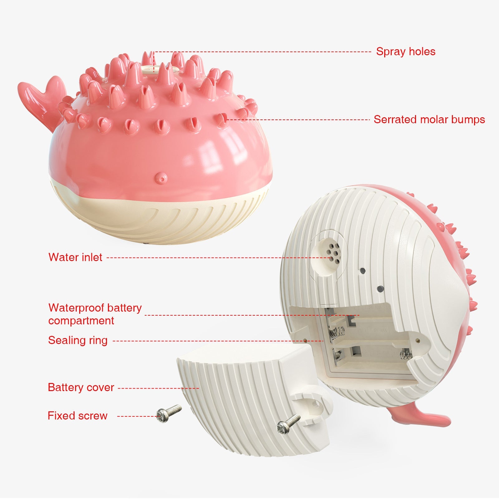 Water Spraying Ball Toy - Dog  (Ball Floats) - (4 Color Options)