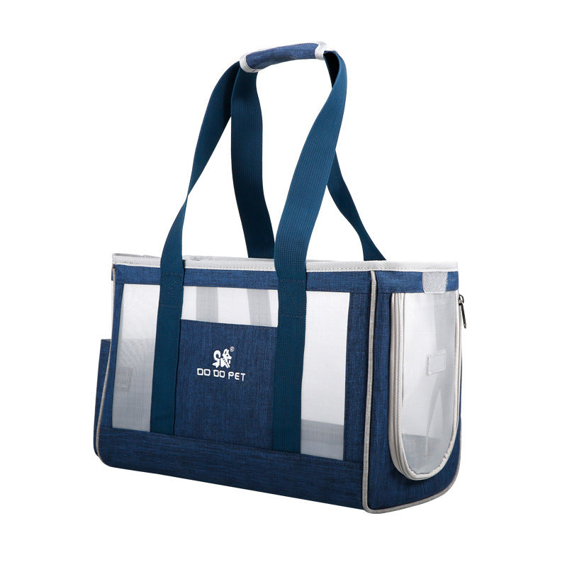Portable Pet Travel Bag - Dog Cat - 3 Color Options) - (S,L) - (Panoramic Mesh Windows)