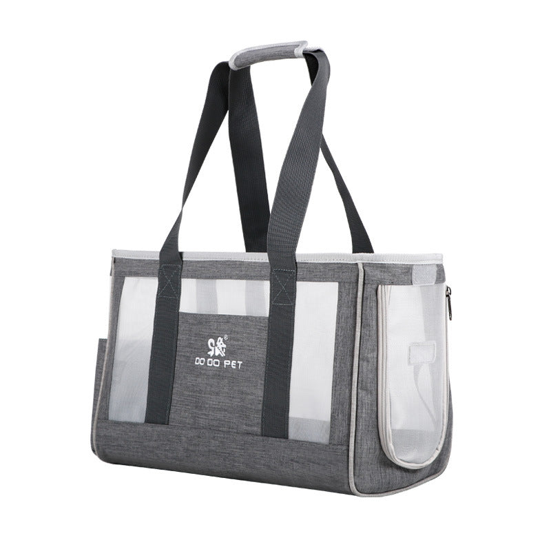 Portable Pet Travel Bag - Dog Cat - 3 Color Options) - (S,L) - (Panoramic Mesh Windows)