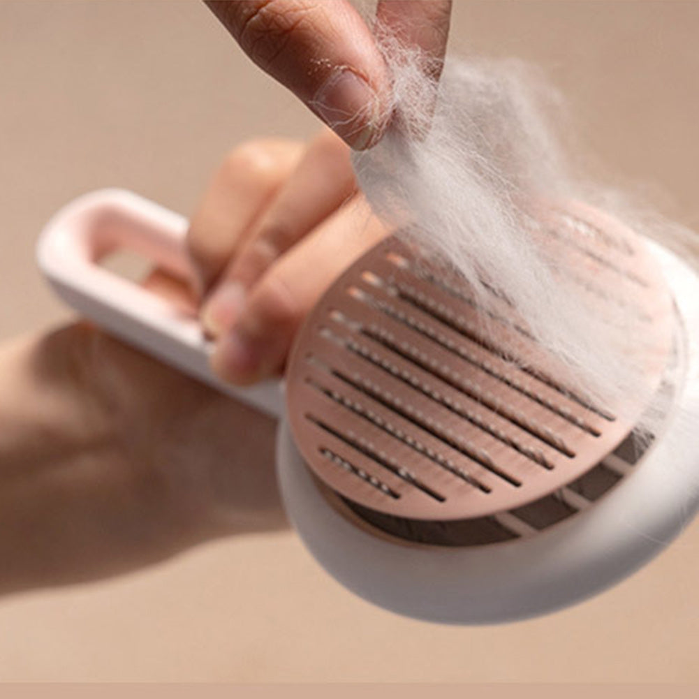 Push Button Grooming Brush  -  Dog Cat  - (Auto- Massage) - (Hair Remover)