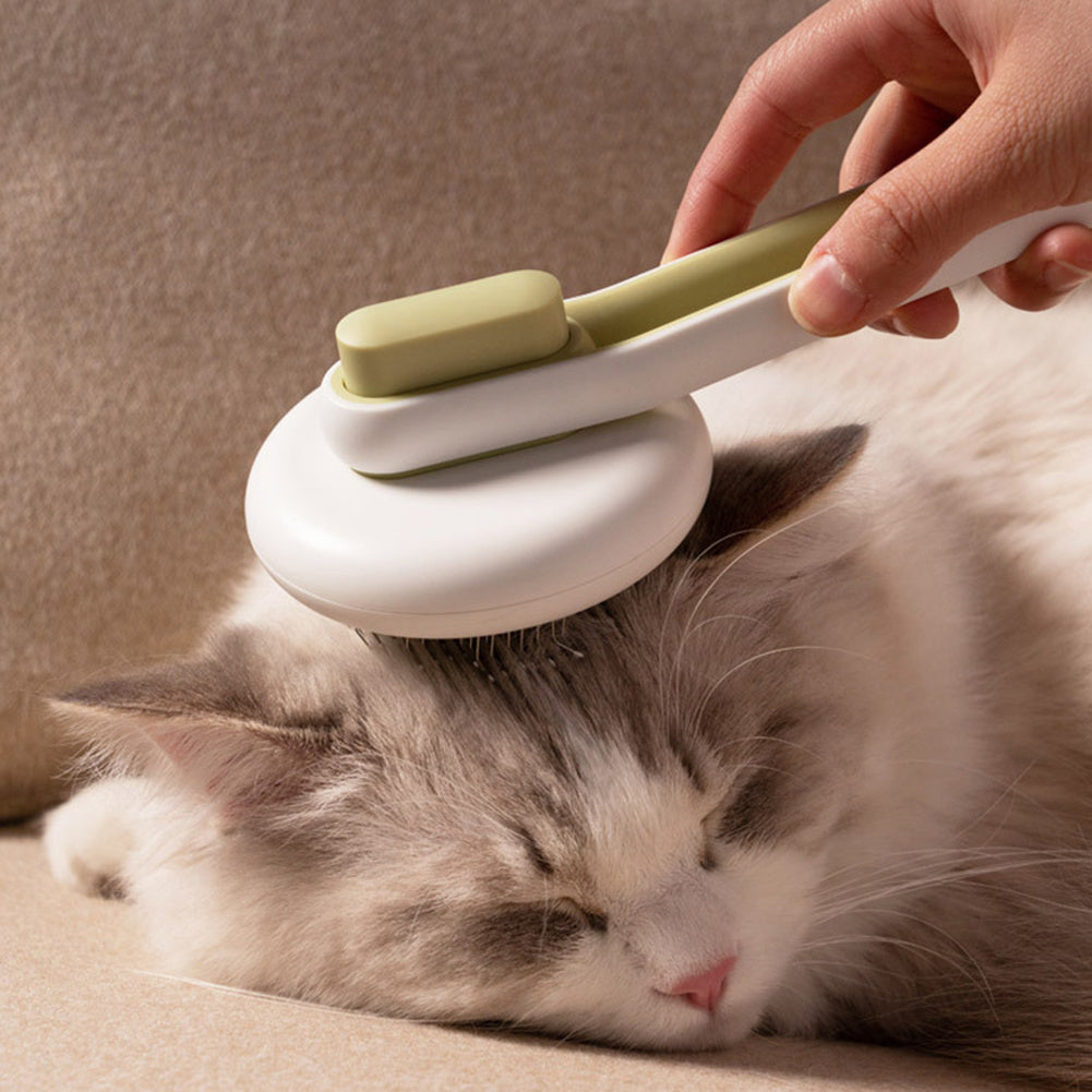 Push Button Grooming Brush  -  Dog Cat  - (Auto- Massage) - (Hair Remover)
