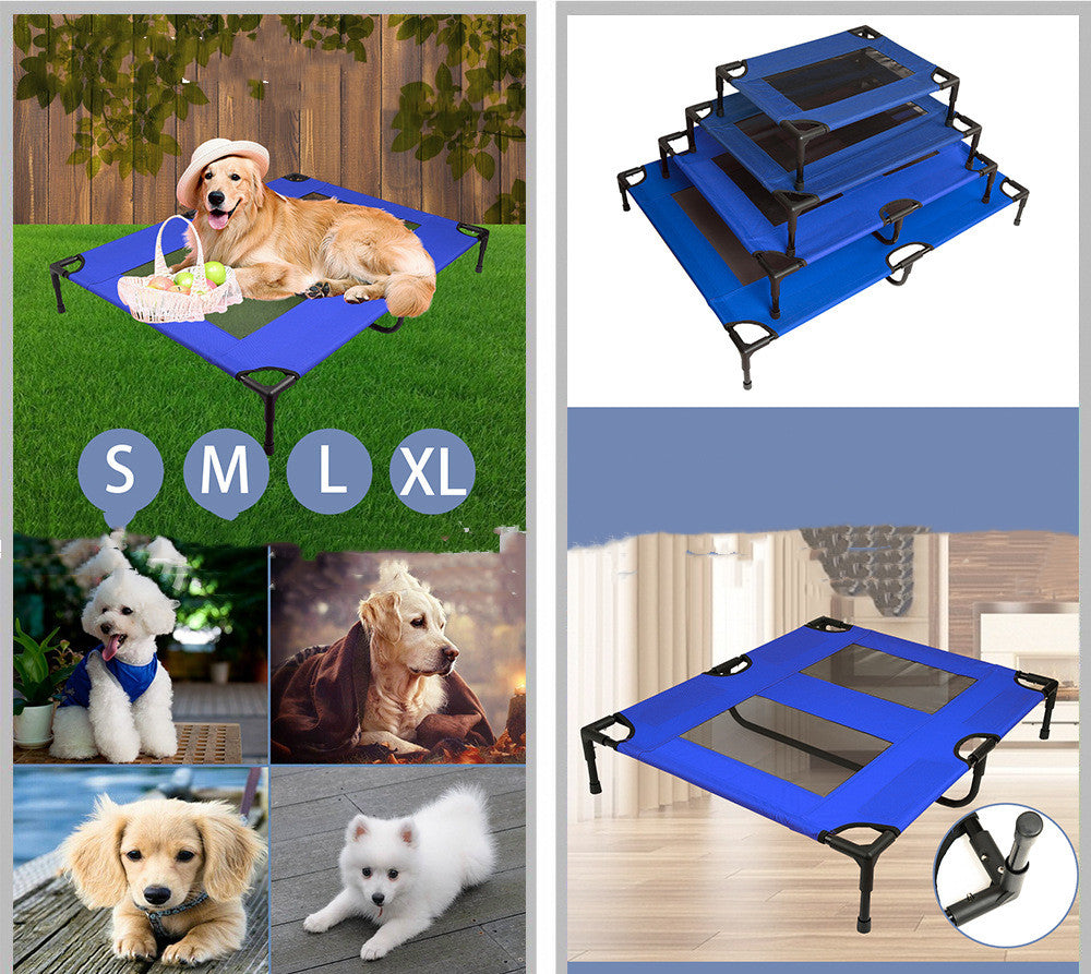Pet Trampoline Folding Camping Bed - Dog - (Red,Blue) - (4 Size Options)