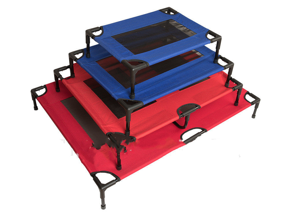 Pet Trampoline Folding Camping Bed - Dog - (Red,Blue) - (4 Size Options)
